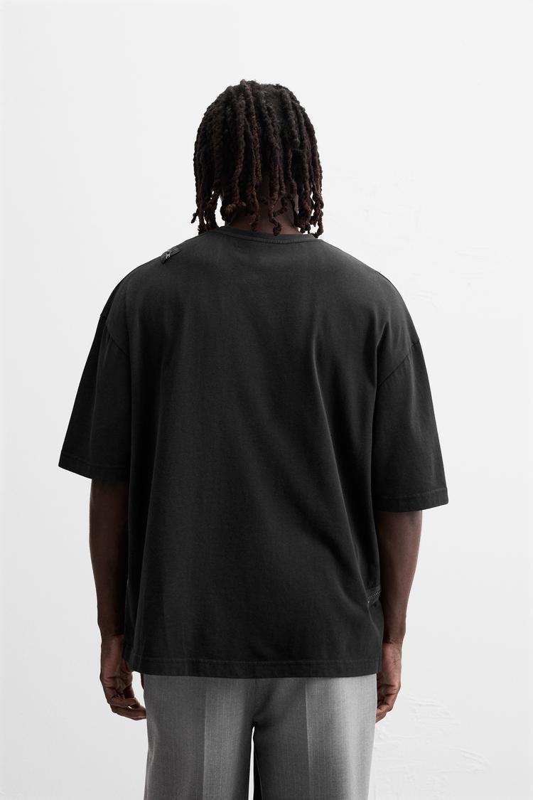 T-shirt with Zippers – Dark Anthracite
