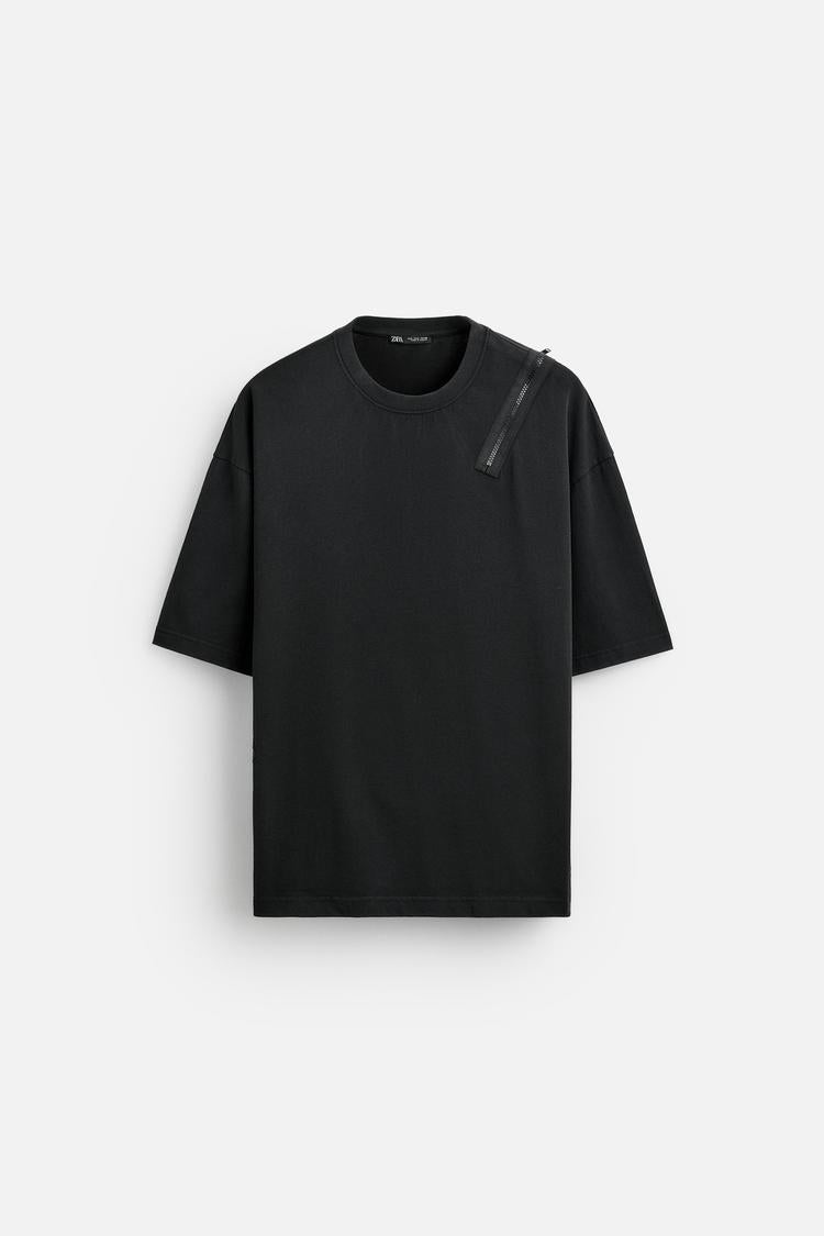 T-shirt with Zippers – Dark Anthracite