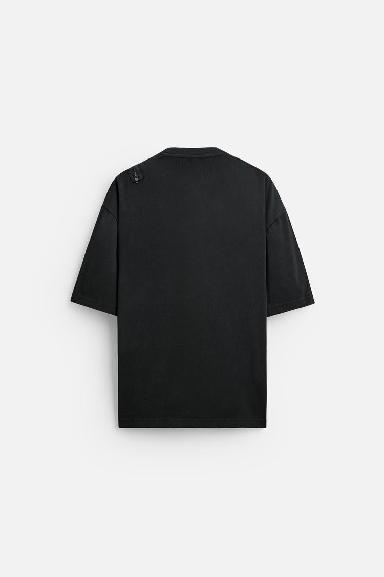 T-shirt with Zippers – Dark Anthracite