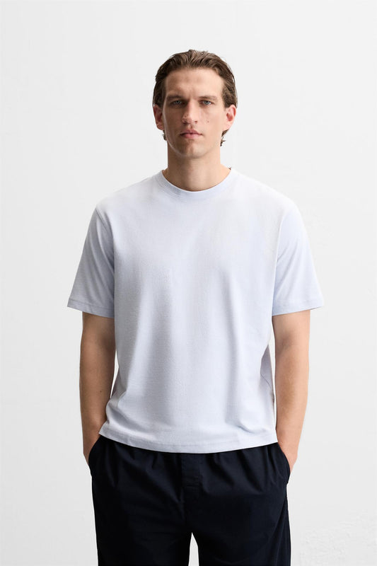 Textured Fabric T-Shirt In Rustic Style