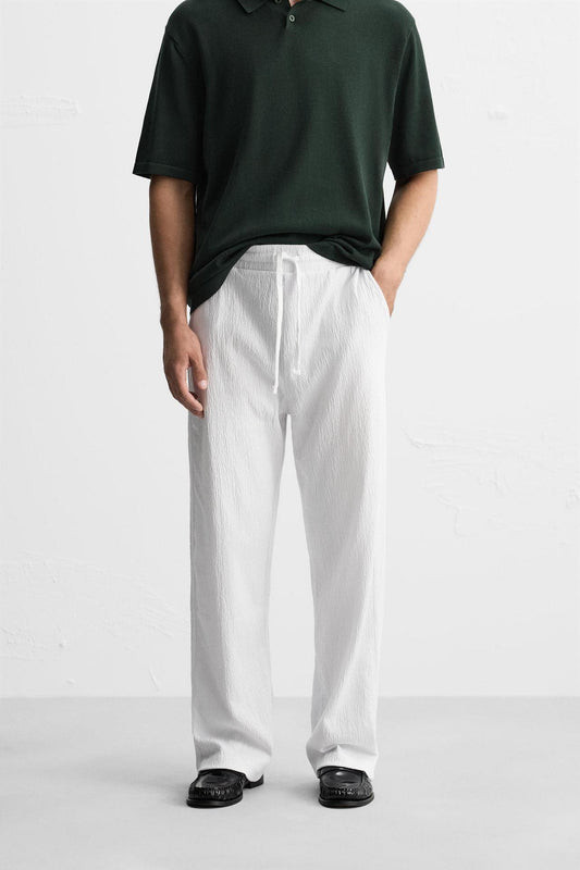 Relaxed Fit Jacquard Trousers