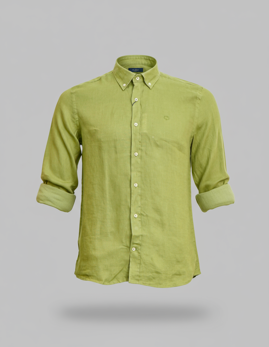 Buffon Linen Long Sleeve Shirt - Green