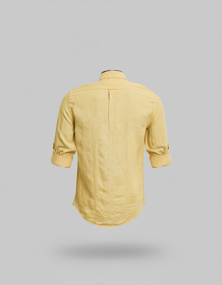 Buffon Linen Long Sleeve Shirt - Mustard