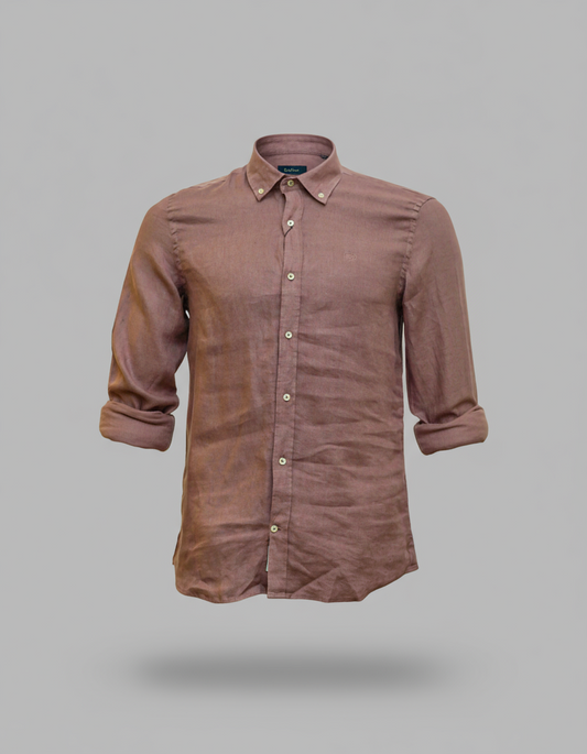 Buffon Linen Long Sleeve Shirt - Copper