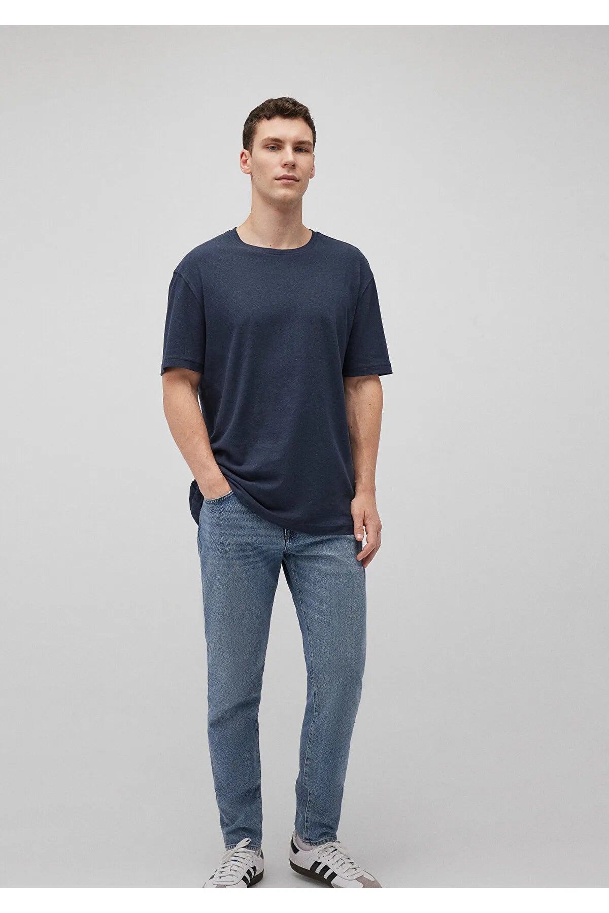 Navy Blue Basic T-Shirt Loose Fit / Loose Comfortable Cut