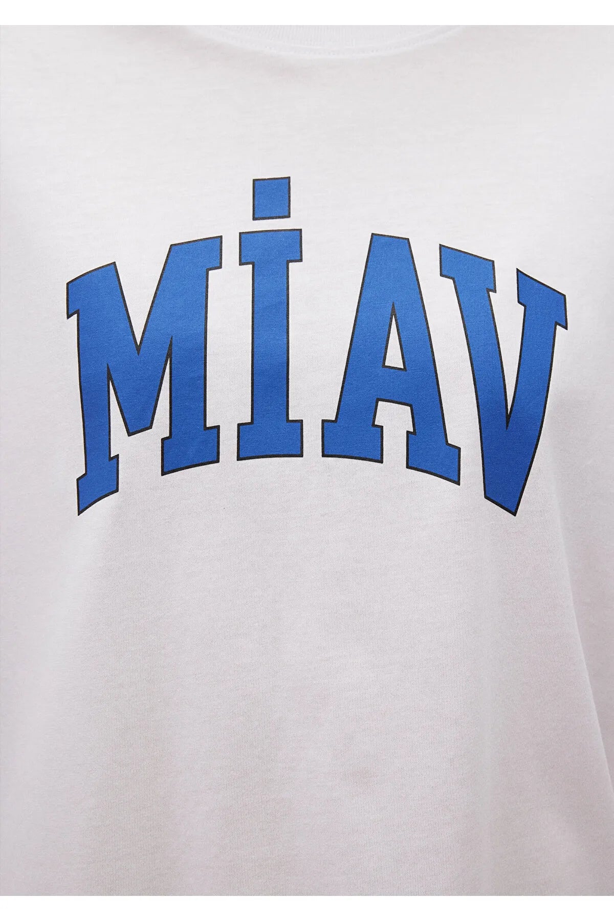 Blue Printed White T-Shirt Loose Fit / Loose Comfortable