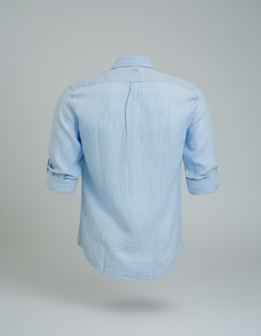 Buffon Linen Long Sleeve Shirt - Light Blue