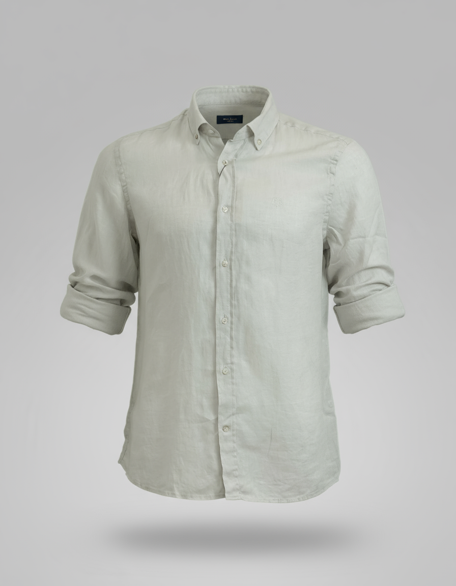 Buffon Linen Long Sleeve Shirt - Grey