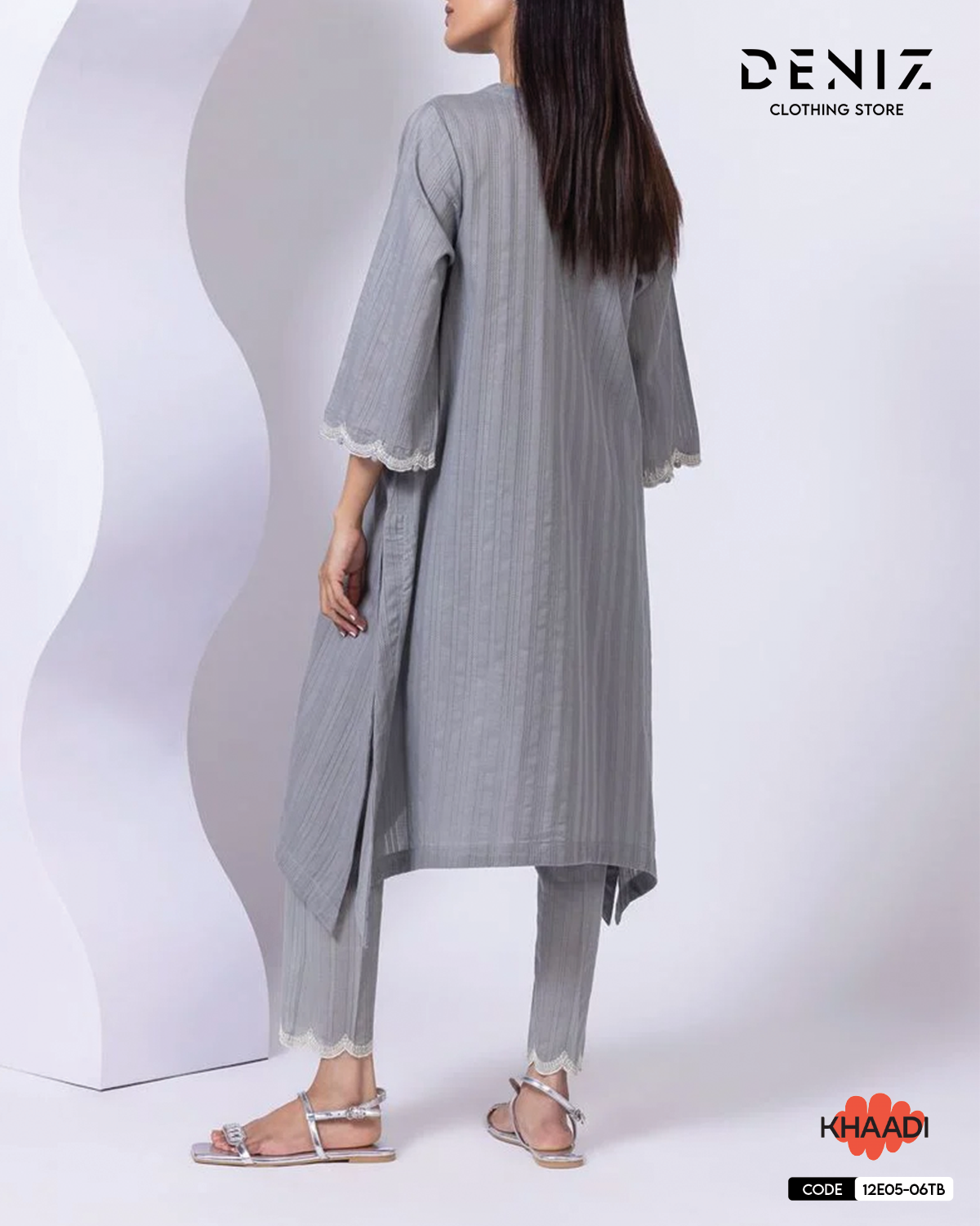 Embroidered Leno Kurta Top