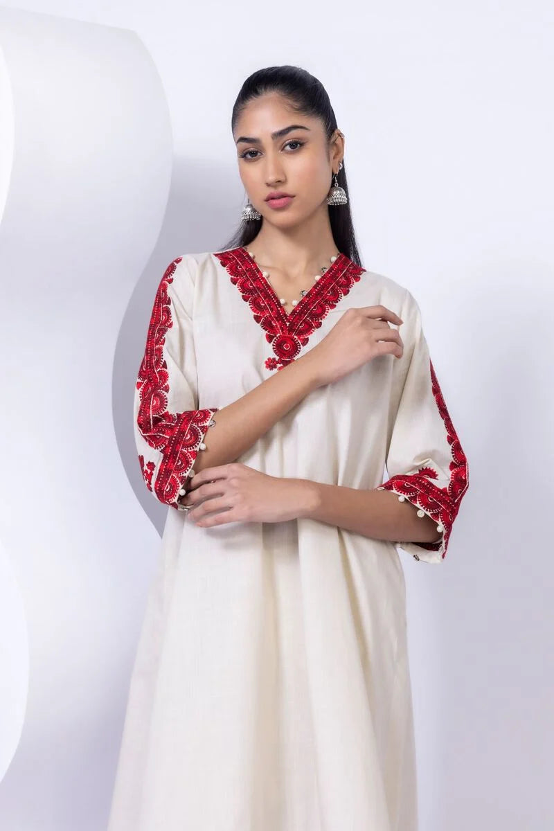 Embroidered | Crosshatch Poplin Kurta