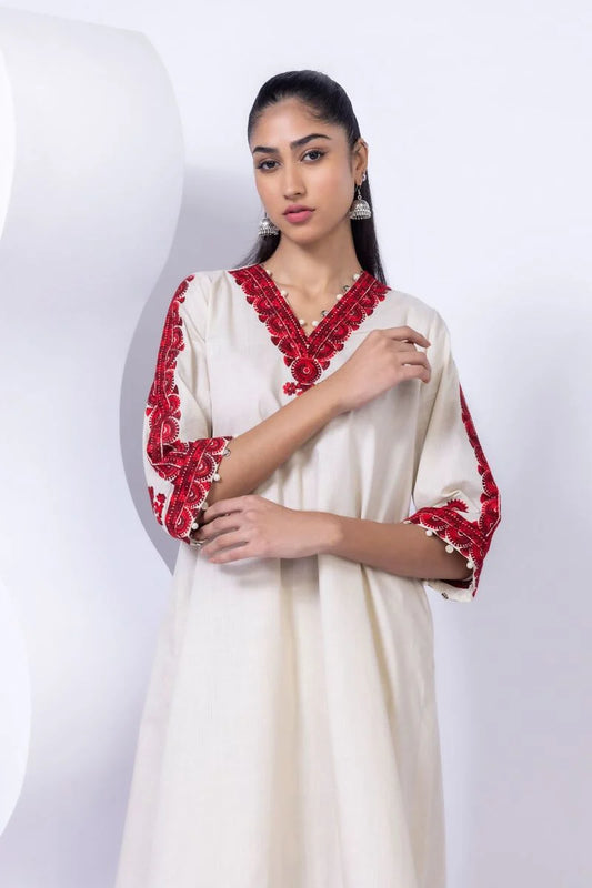 Embroidered | Crosshatch Poplin Kurta