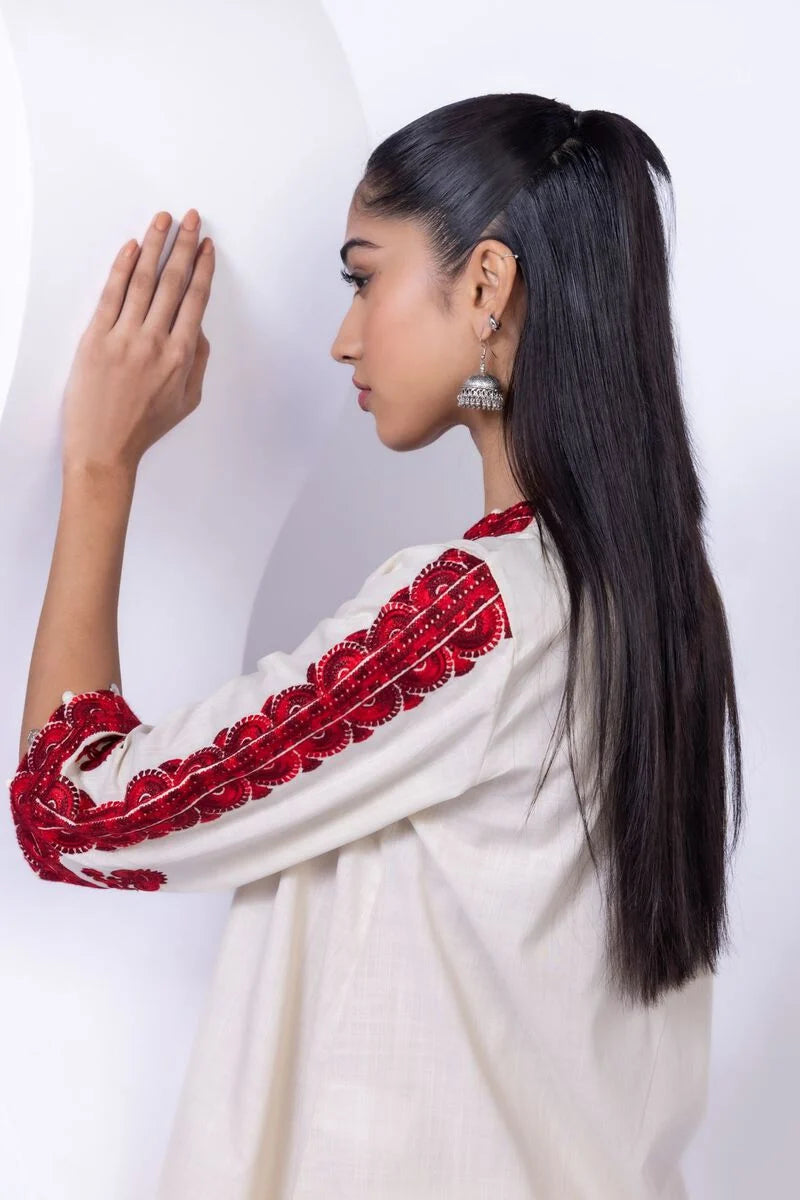 Embroidered | Crosshatch Poplin Kurta