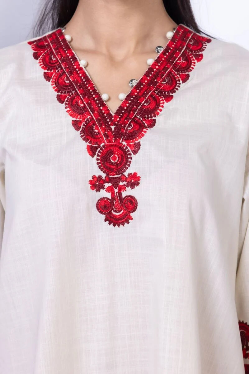 Embroidered | Crosshatch Poplin Kurta