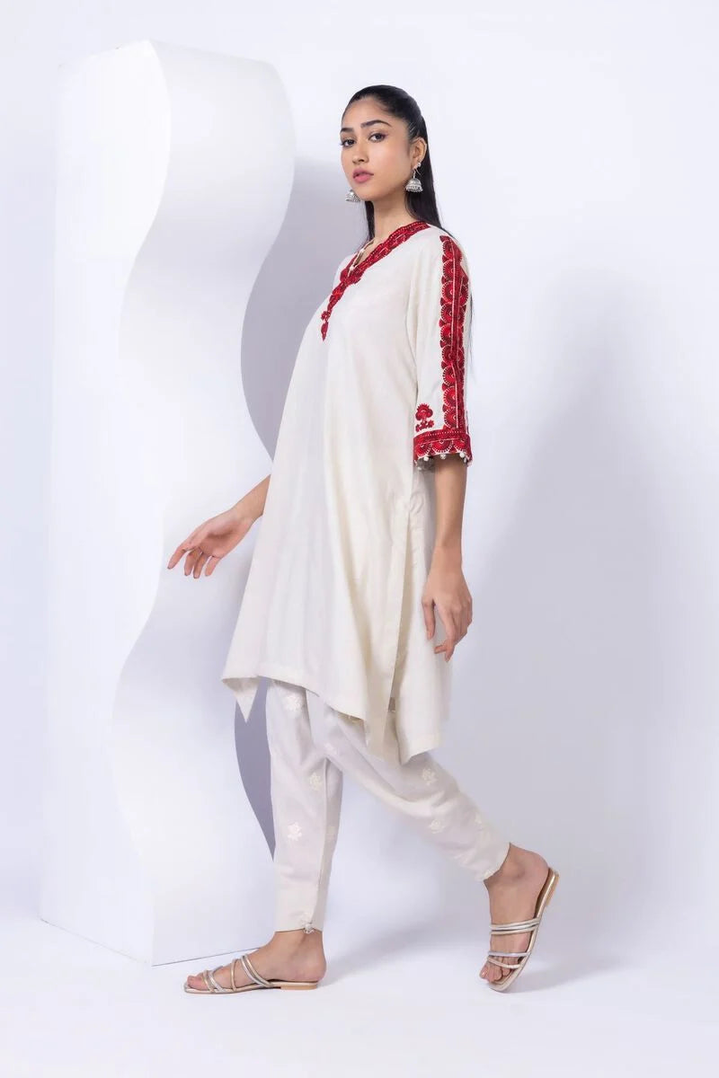 Embroidered | Crosshatch Poplin Kurta