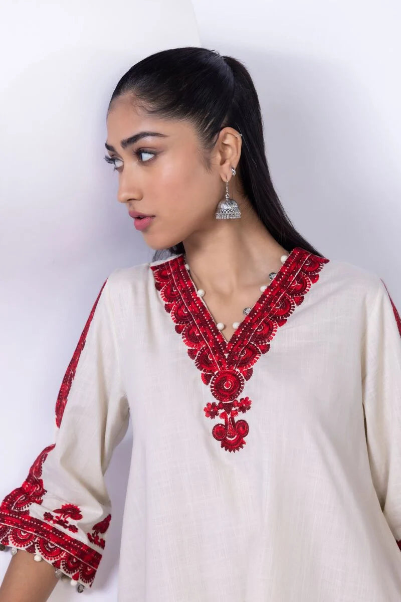 Embroidered | Crosshatch Poplin Kurta