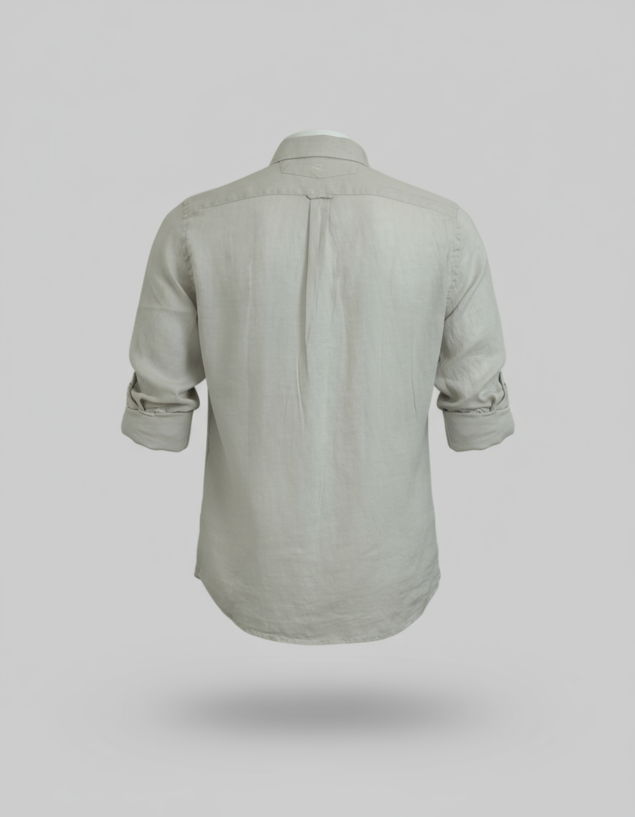 Buffon Linen Long Sleeve Shirt - Grey