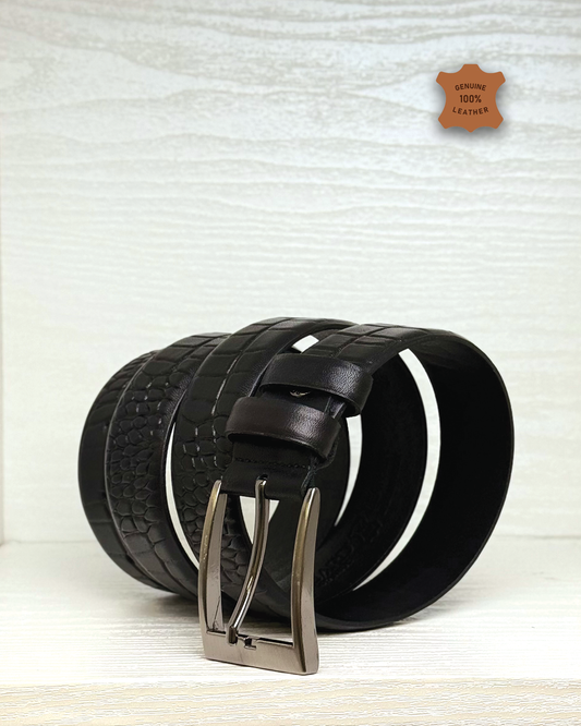 Leather Belt - Black K21 - 3.5CM