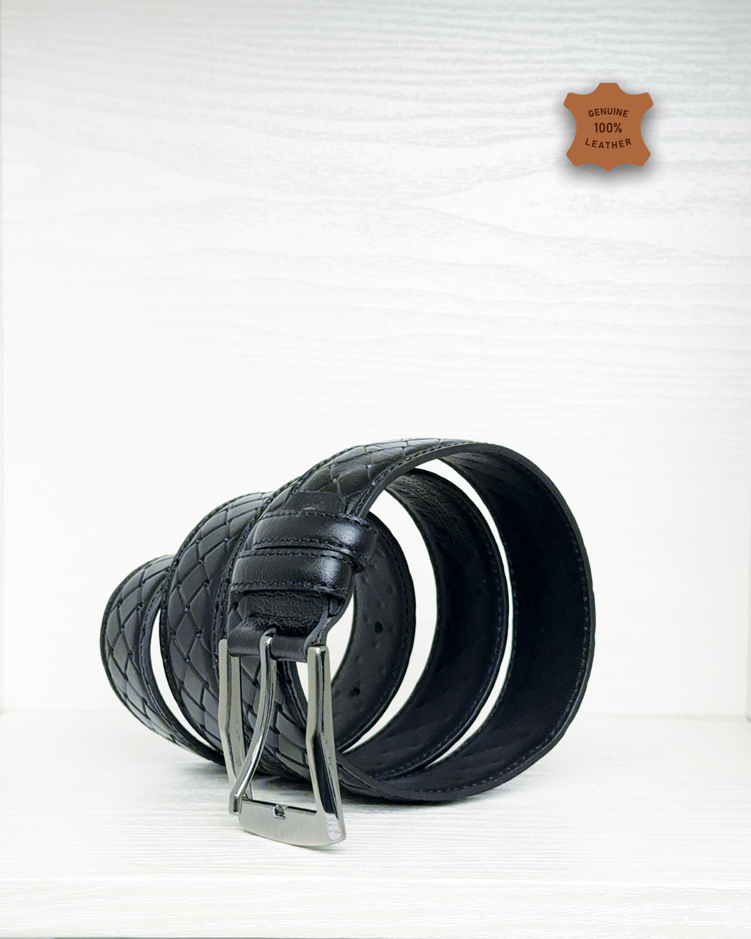 Leather Belt - Black K101-3.5CM
