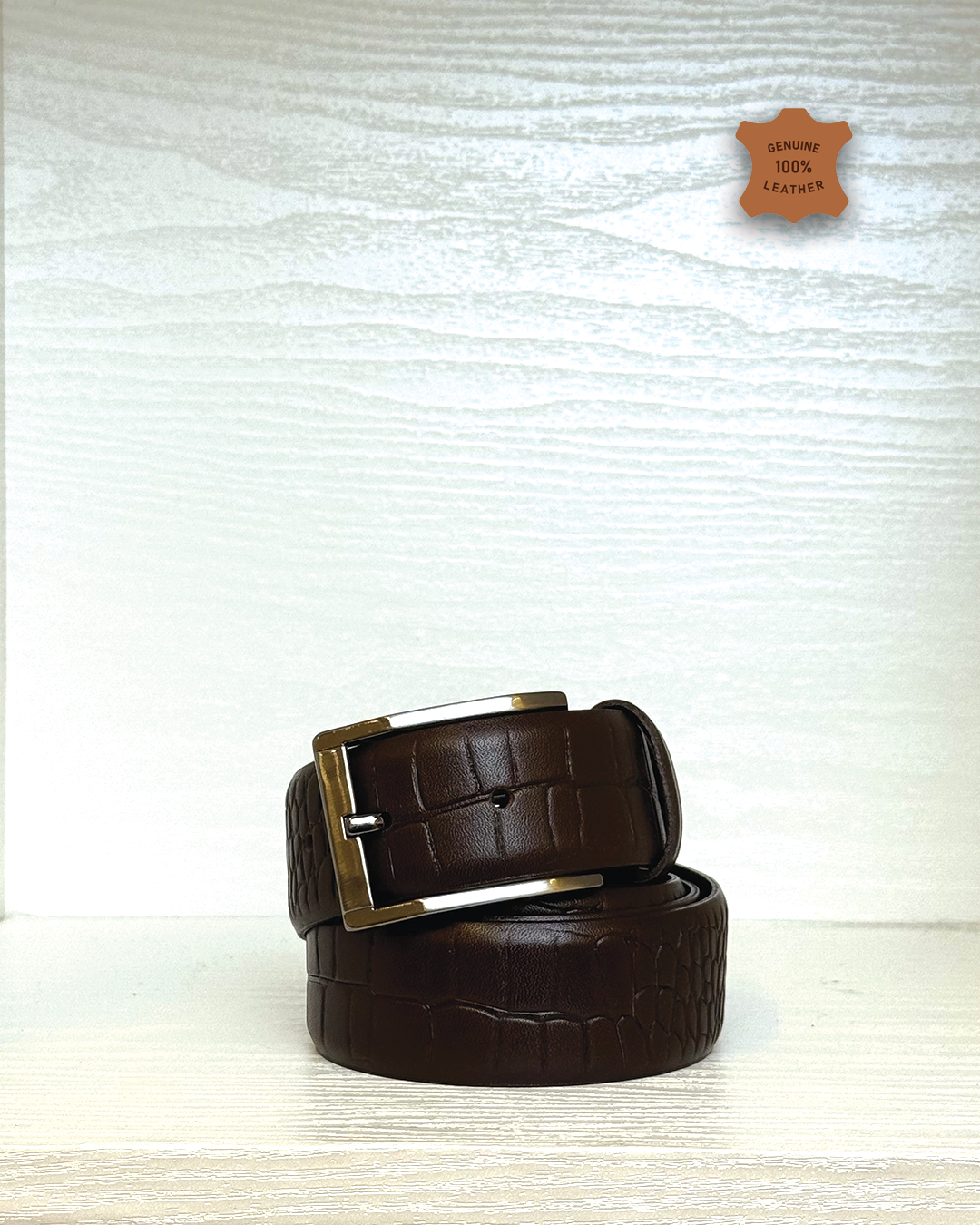 Leather Belt - Dark Brown K23-3.5CM