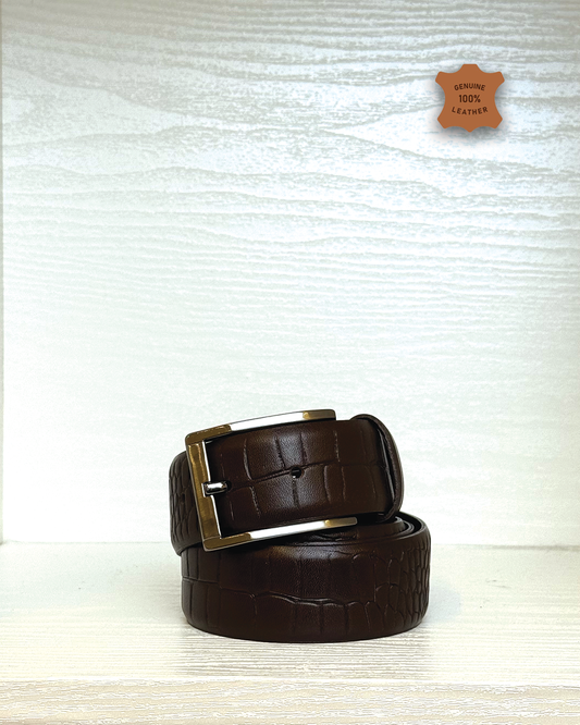 Leather Belt - Dark Brown K23-3.5CM