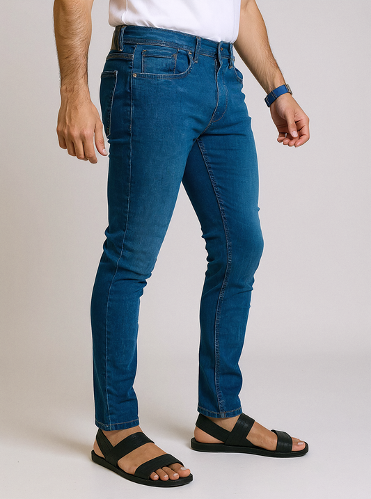 CLN Menβs Skinny Slim Fit Blue Jeans