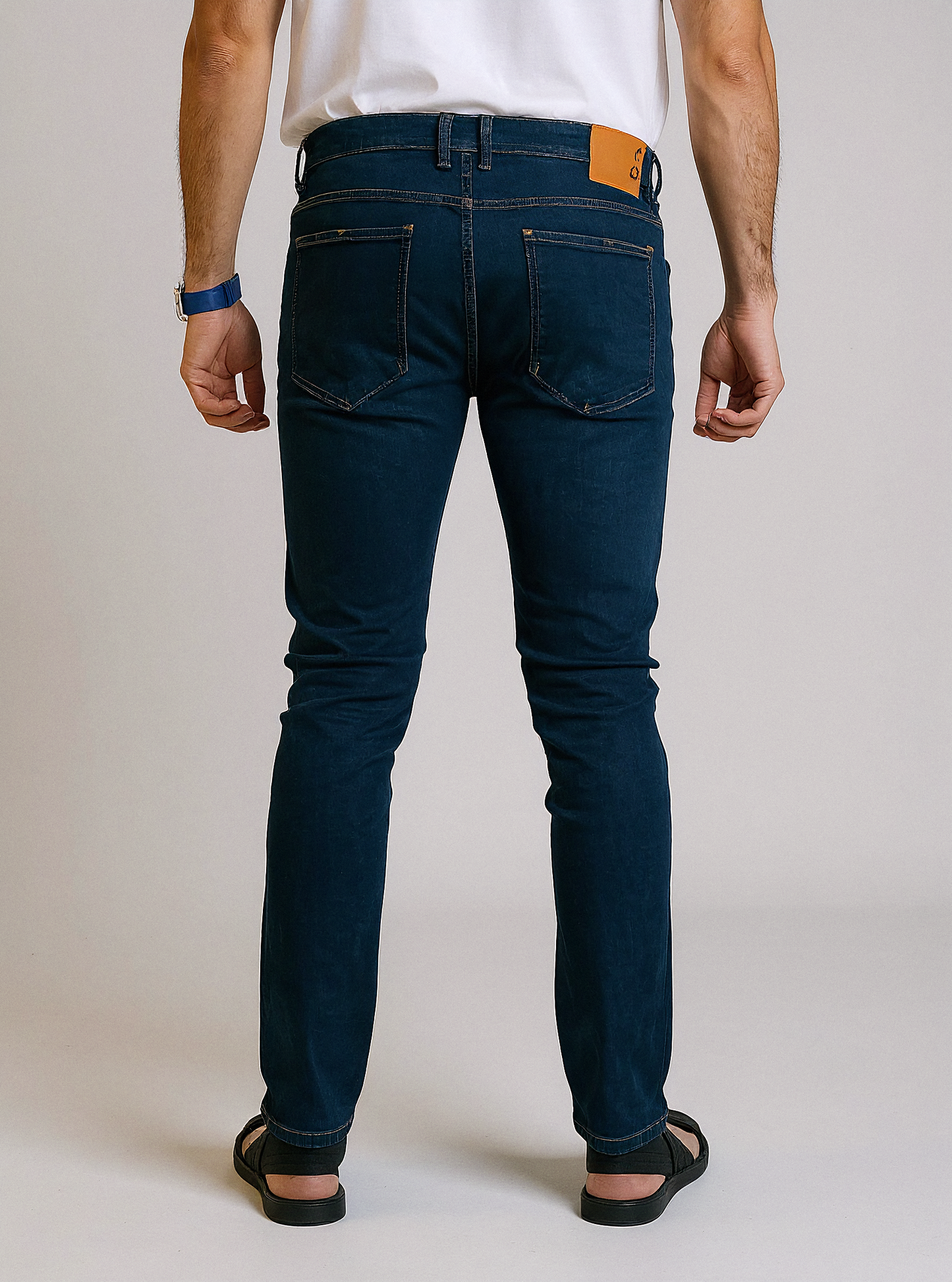 CLN Men’s Skinny Slim Fit Dark Blue Jeans