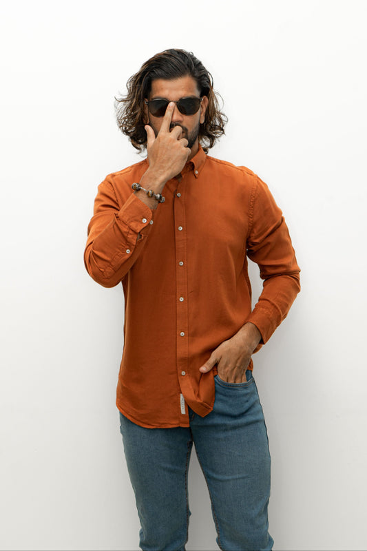 Twill Shirt - Cosmic Orange