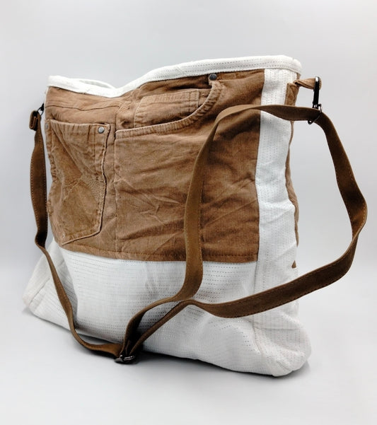 Denim Bag Made from 2 Different Corduroy Pants