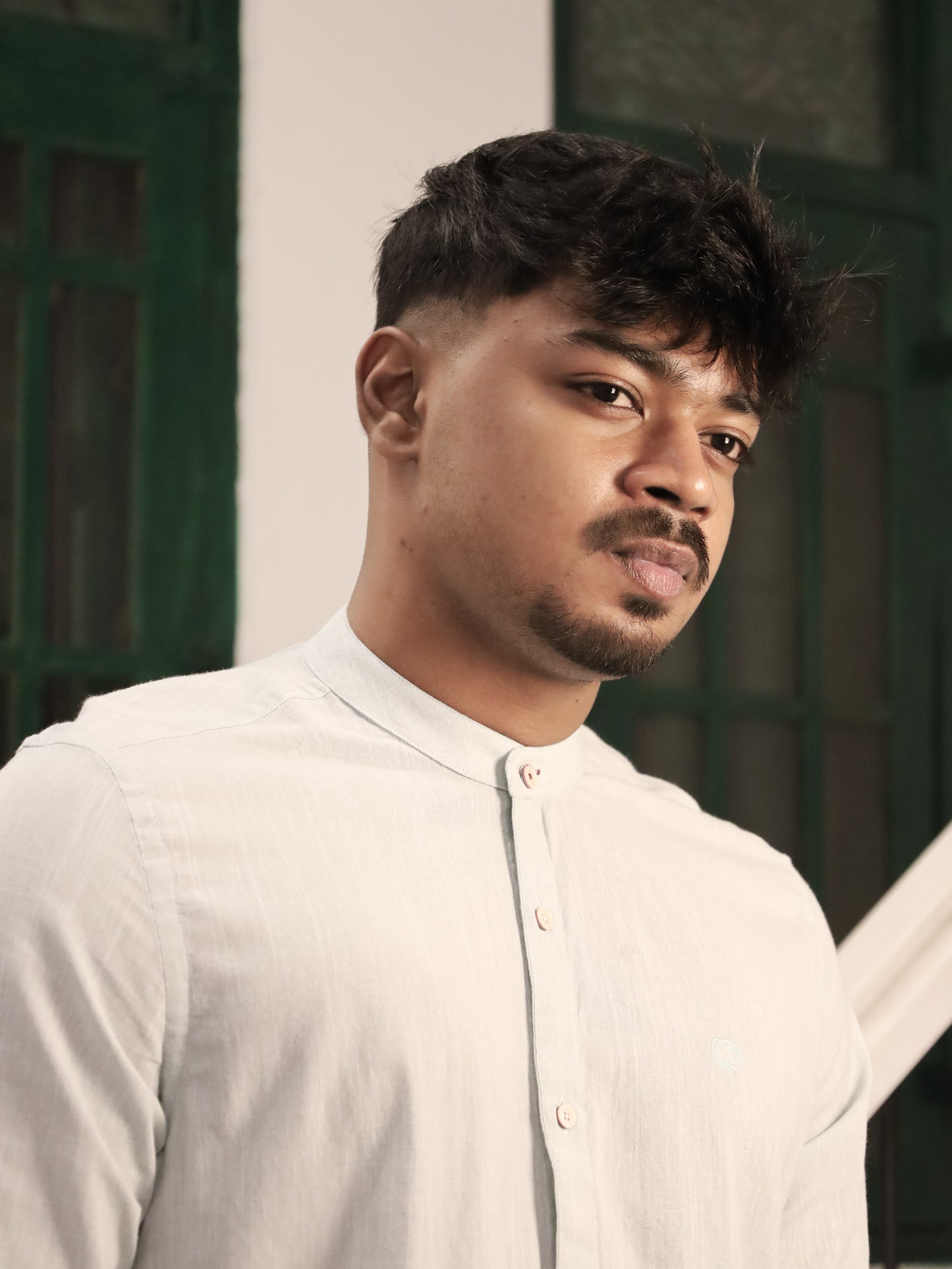 Mandarin Neck Shirt – Turquoise