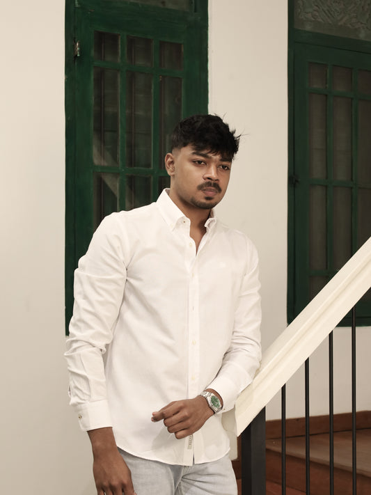 Classic Oxford Cotton Shirt - White