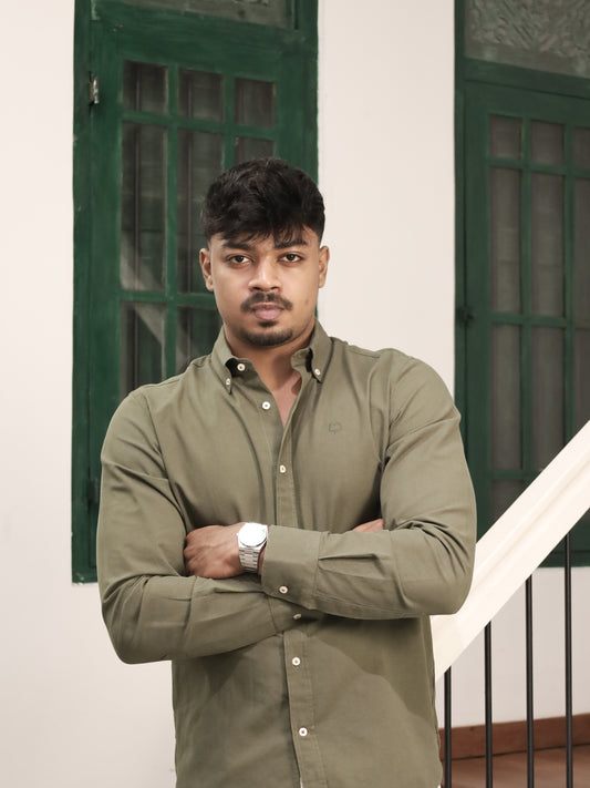 Classic Oxford Cotton Shirt - Olive Green