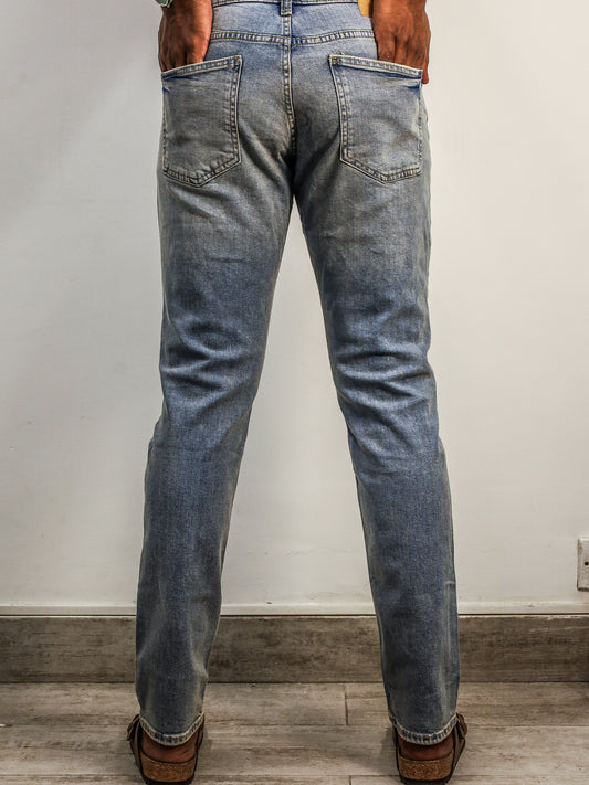 Men’s Slim Fit Washed Blue Jeans