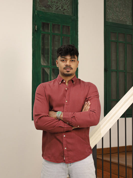 Twill Shirt  - Maroon