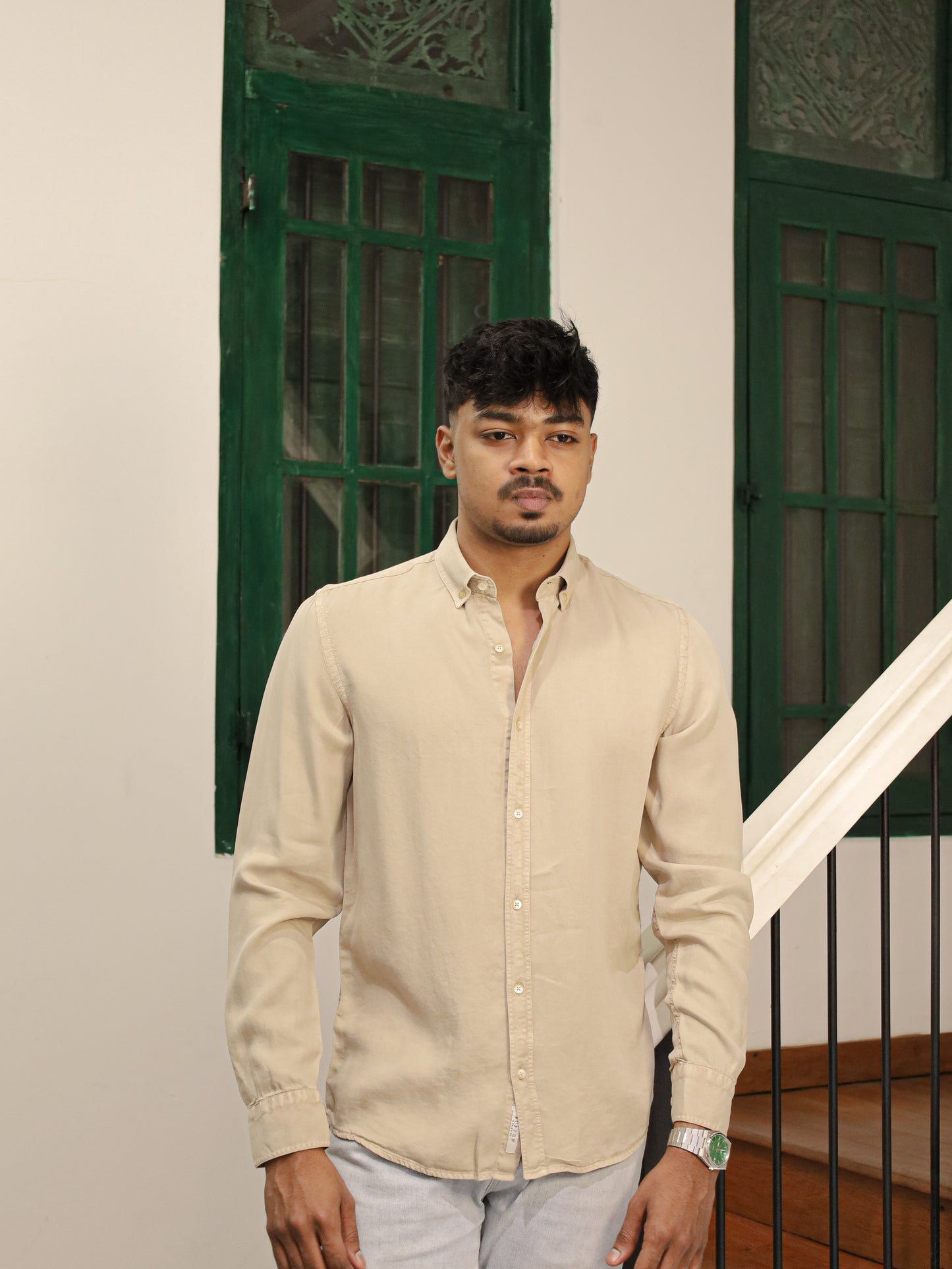 Twill Shirt  - Beige