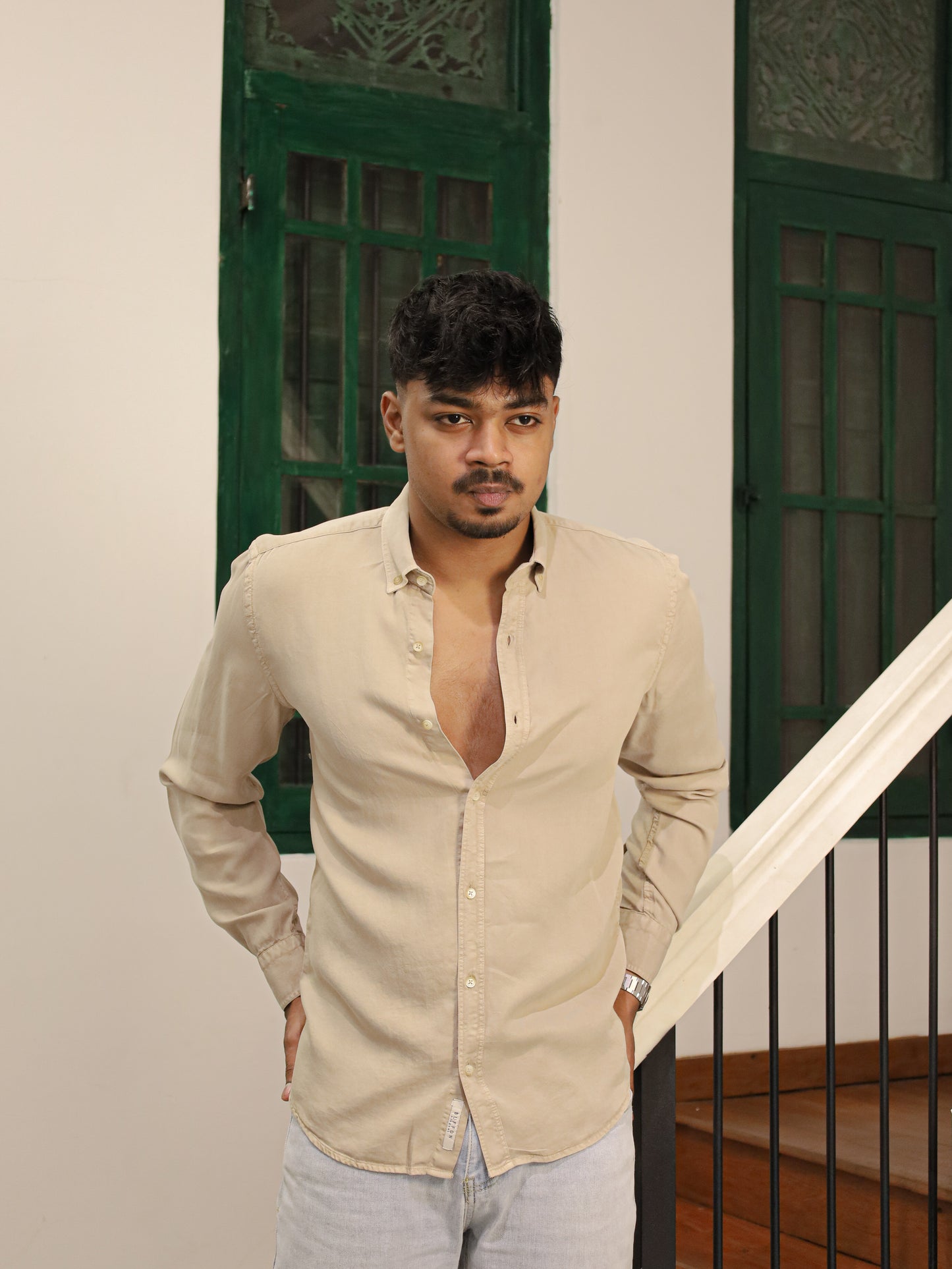 Twill Shirt  - Beige