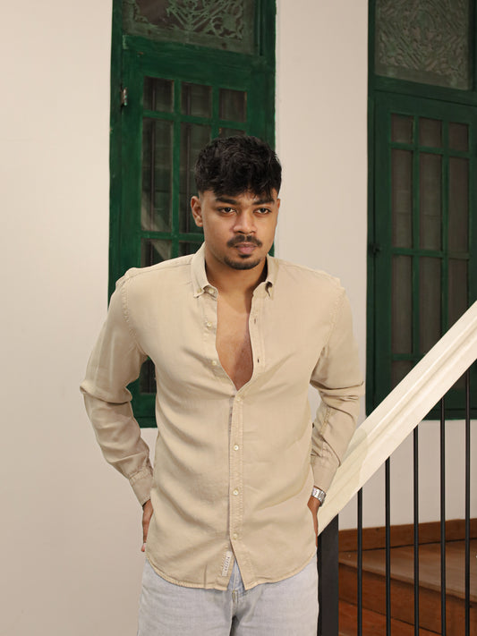 Twill Shirt  - Beige
