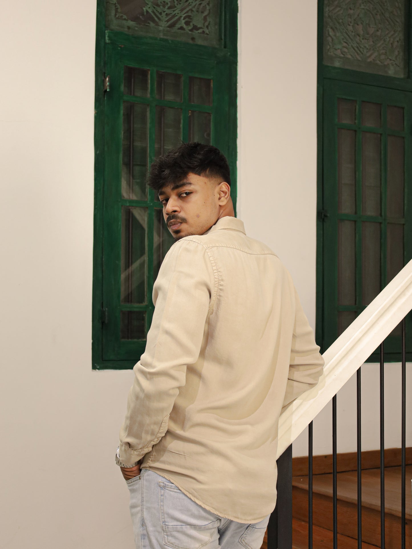 Twill Shirt  - Beige