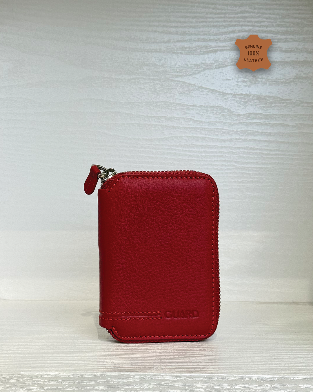 Compact Zippered Leather Mini Wallet Vertical