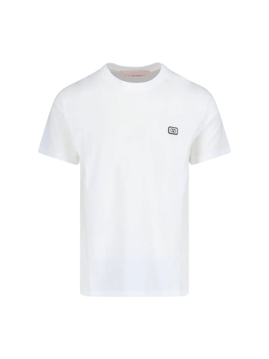 Logo Embroidery Cotton T-Shirt White
