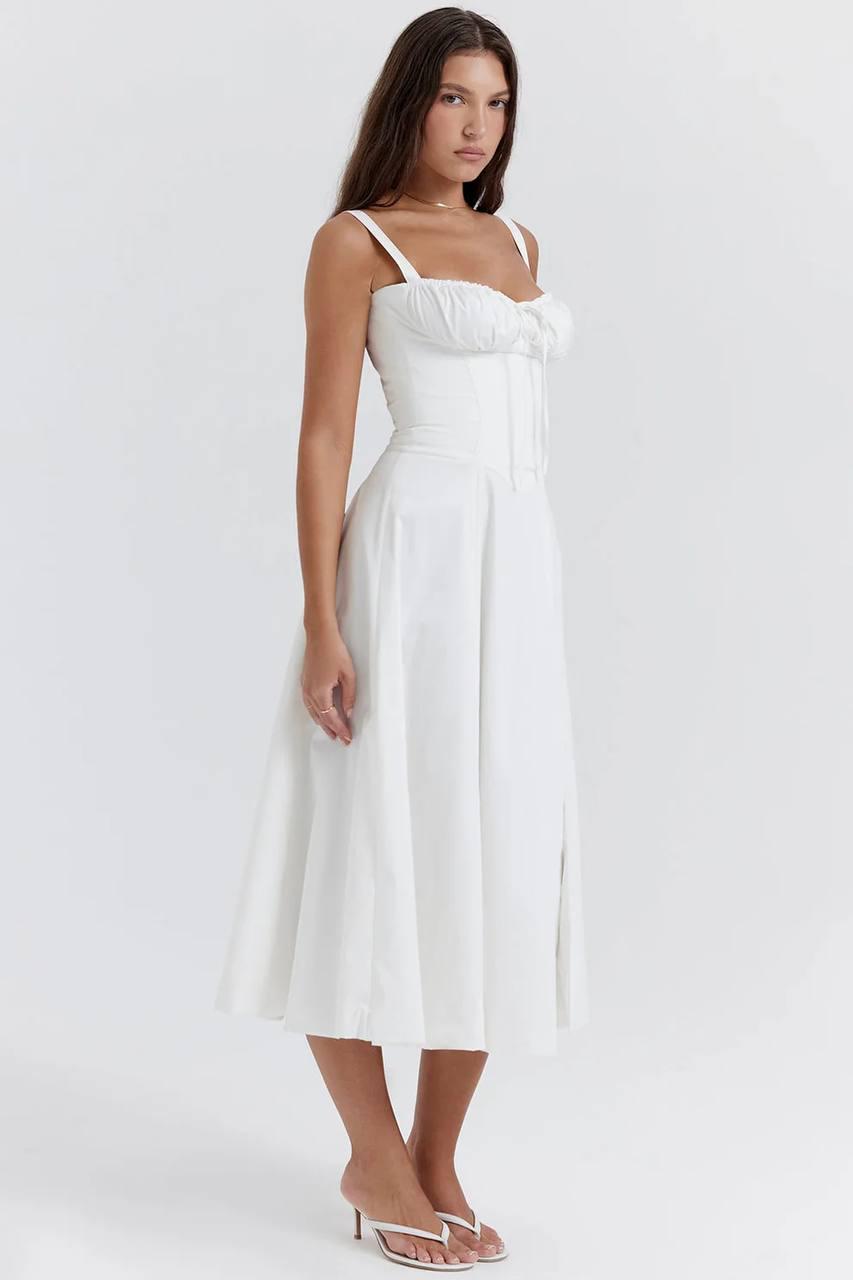 Carmen french bustier sundress - White
