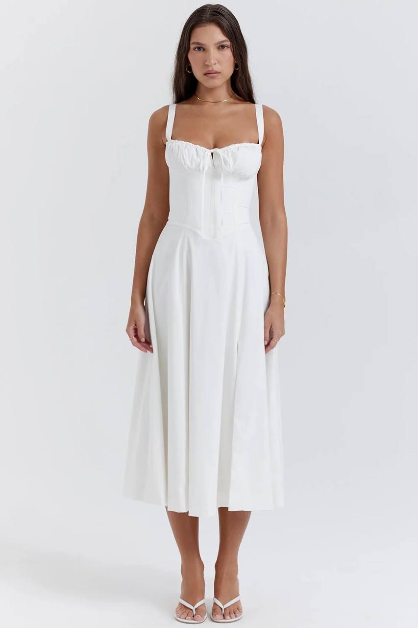 Carmen french bustier sundress - White