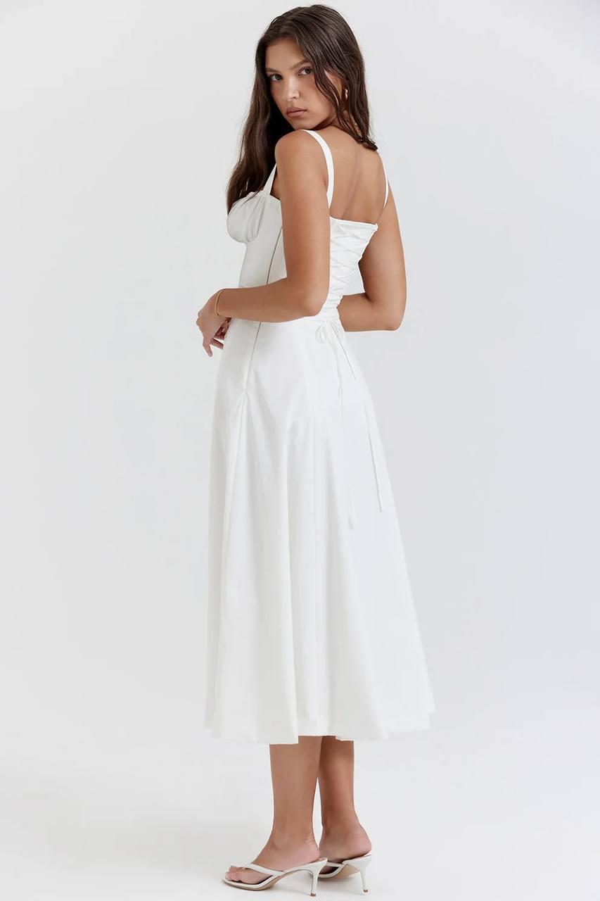 Carmen french bustier sundress - White