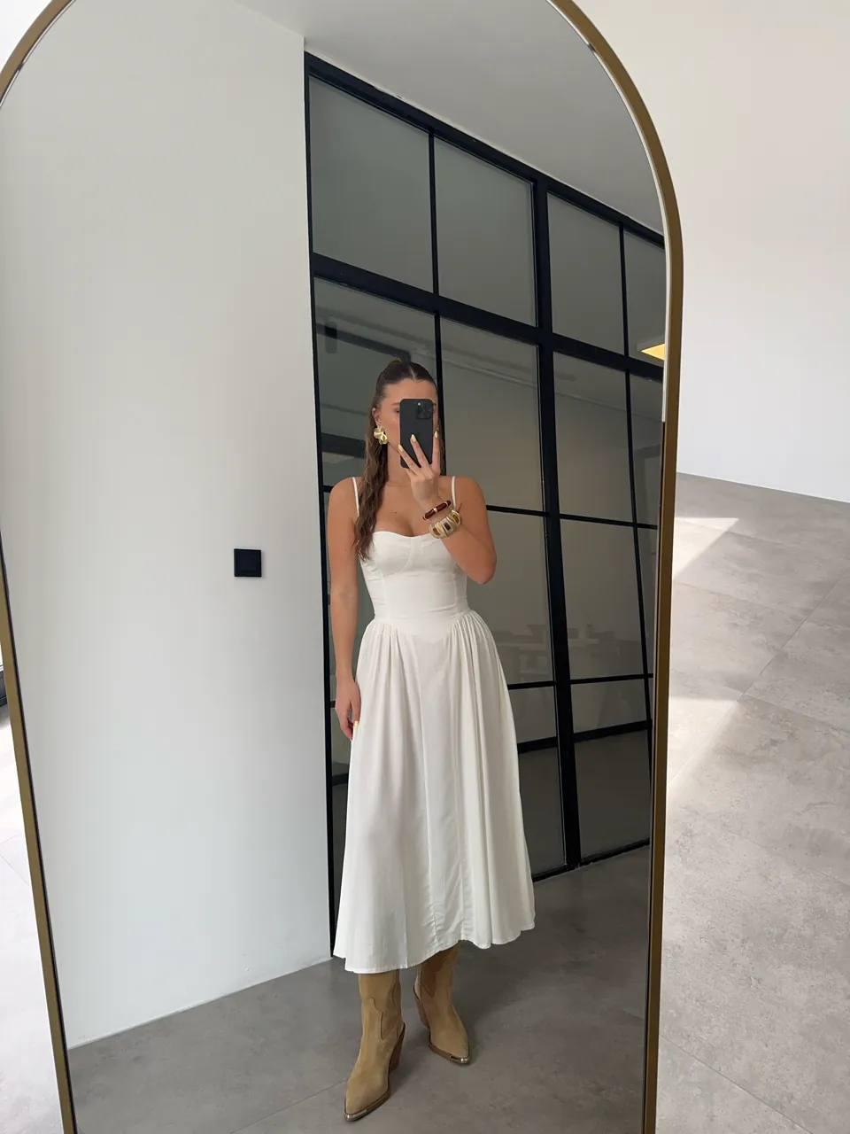 Elegant Cream Midi Dress