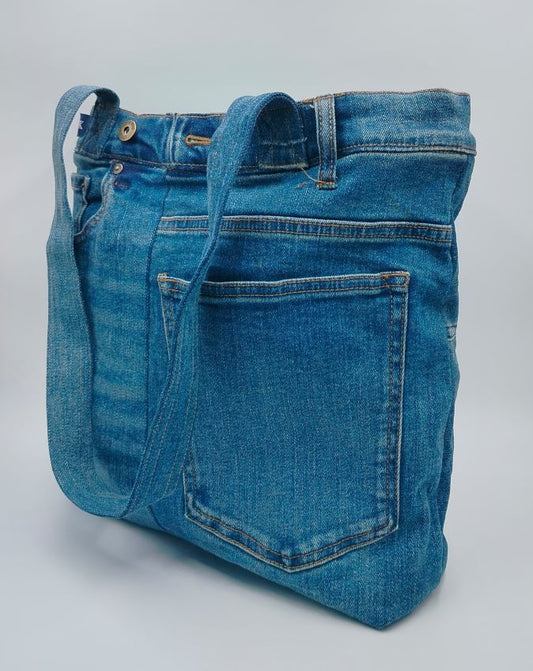 Reversible Denim Tote Bag