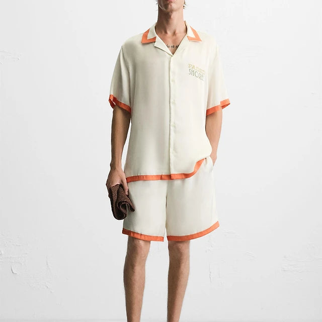 Contrast Stripe Satin Shirt