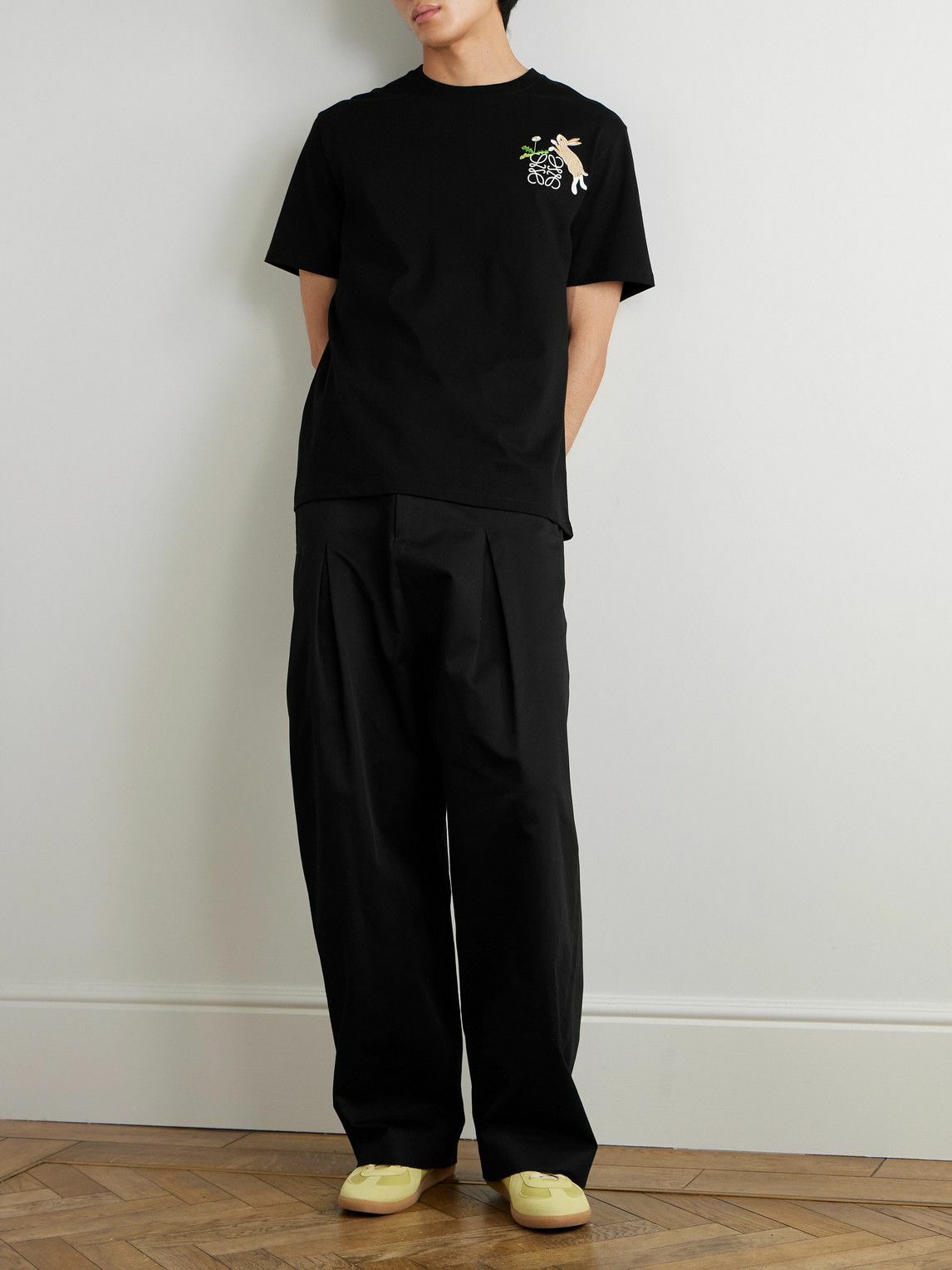 Suna Fujita Logo-Embroidered Cotton-Jersey T-Shirt