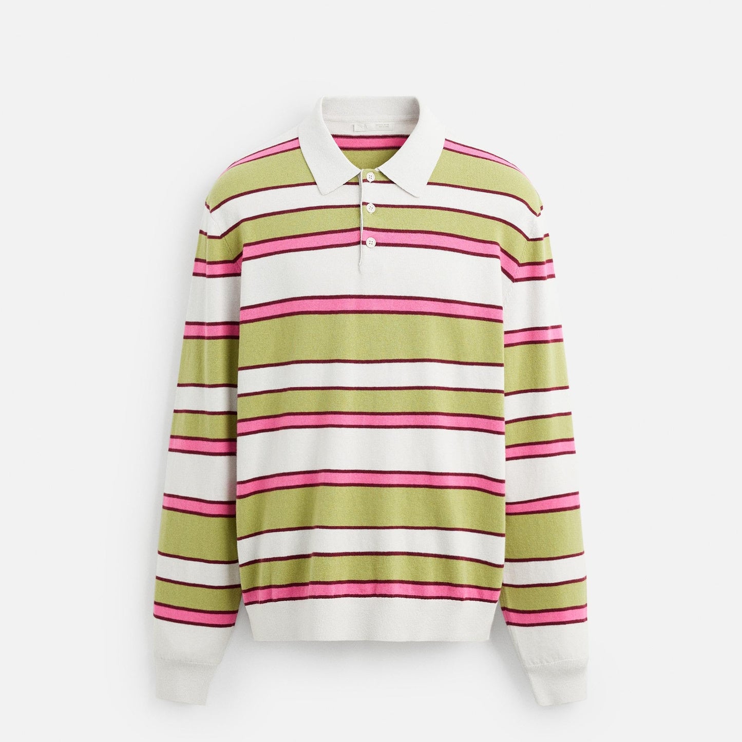 STRIPED KNIT POLO T-SHIRT