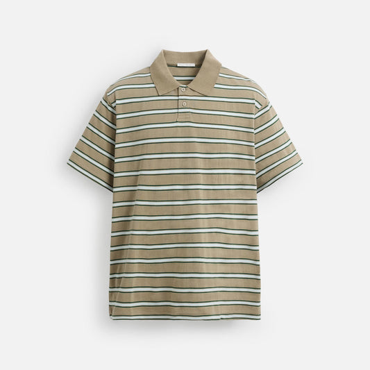 STRIPED PIQUÉ POLO SHIRT