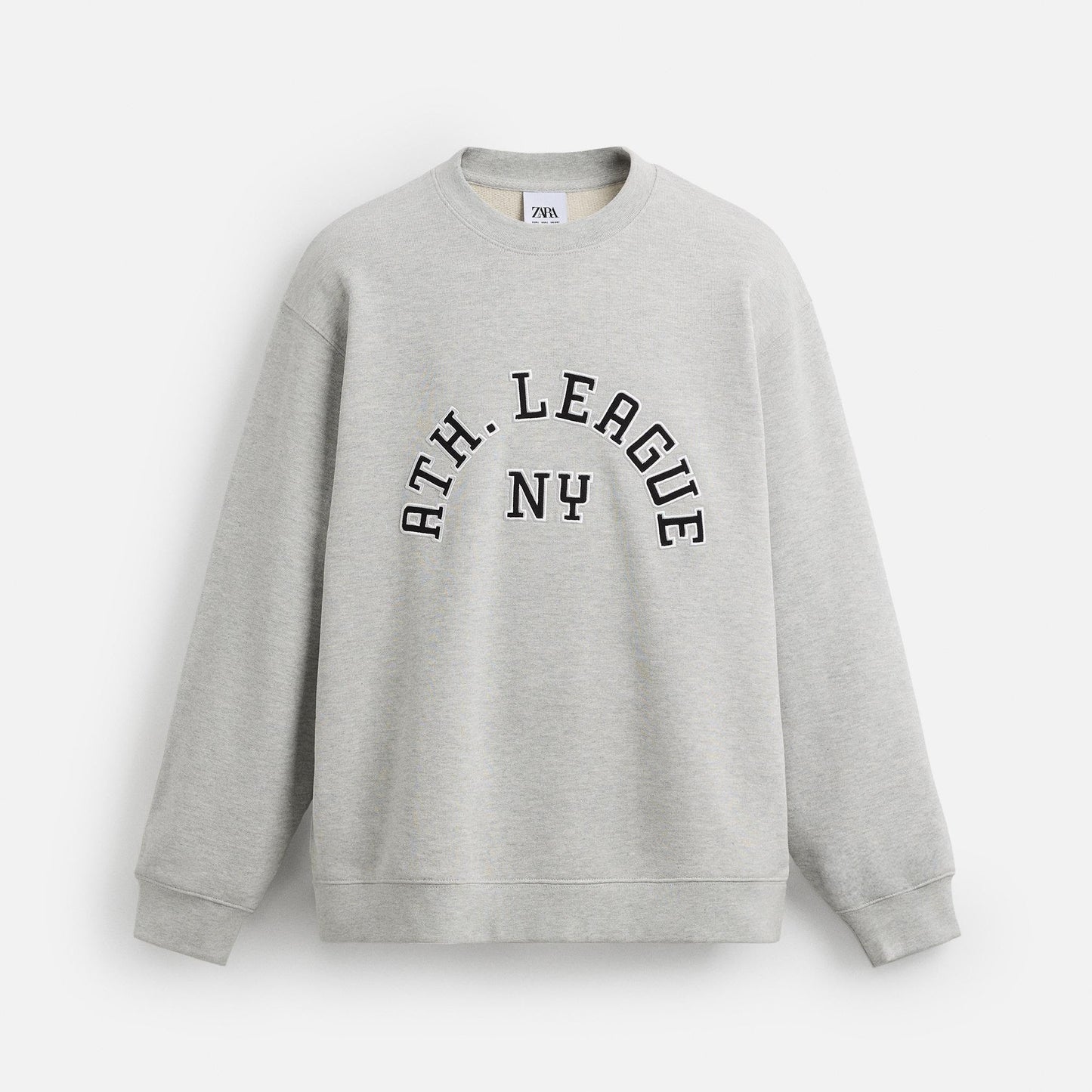 Text and Patch Sweat Shirt - Grey