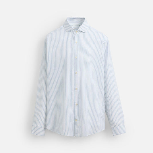 Striped Textured Shirt - Blue/White